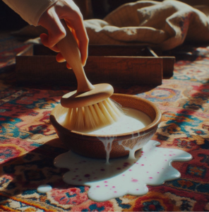پاک کردن لکه روغن و قهوه از فرش